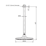 Greens Corban Ceiling Shower 437mm Arm - Chrome