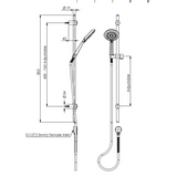 Greens Rocco Rail Shower - Brushed Nickel