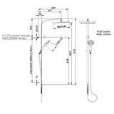 Greens Swept Airflo Twin Rail Shower - Brushed Nickel
