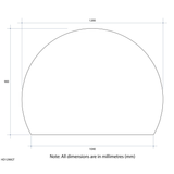 Hamilton D Shaped Polished Edge Thermogroup Mirror 1200x900mm - Glue to Wall and Demister