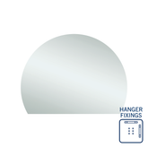 Hamilton D Shaped Polished Edge Thermogroup Mirror 1200x900mm - With Hangers