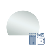 Hamilton D Shaped Polished Edge Thermogroup Mirror 1200x900mm - With Hangers and Demister