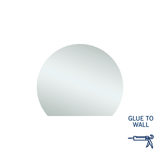 Hamilton D Shaped Polished Edge Thermogroup Mirror 900x750mm - Glue to Wall