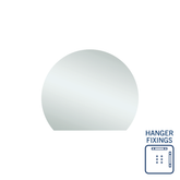 Hamilton D Shaped Polished Edge Thermogroup Mirror 900x750mm - With Hangers
