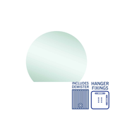 Hamilton D Shaped Polished Edge Thermogroup Mirror 900x750mm - With Hangers and Demister