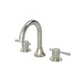 Meir Harrington Three Hole Basin Set With Lever Handle - Brushed Nickel