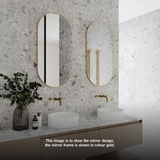 HAVANA PILL GOLD FRAMED MIRROR - 500X1000MM THERMOGROUP
