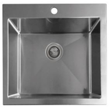 Uptown Single Square Interchange Sink 1 Tap Hole 540X505X250 Radius Corner