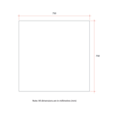 Jackson Square Polished Edge Thermogroup Mirror 750X750mm - Glue to Wall