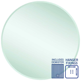 Kent 18mm Bevel Round Thermogroup Mirror 900mmØ - With Hangers and Demister