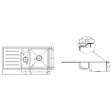 Kingston 1 & 1/2 Bowl Square Interchange Sink With Drainer 1050 X 500 X 200