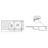 Kingston 1 & 3/4 Square Interchange Sink With Drainer 1150 X 500 X 200 - Nth