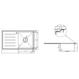 Kingston Single Bowl Interchange Sink With Drainer - 850 X 500 X 200