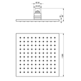 Phoenix Lexi Shower Rose 200Mm Square - Chrome