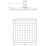 Shower Rose Only Phoenix Lexi 200mm Square - Chrome