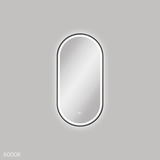 Fienza Empire Led Framed Pill Shaped Mirror C/W Dim Sensor & Demister 450X900 - Matte Black