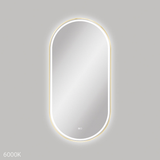 Fienza Empire Led Framed Pill Shaped Mirror C/W Dim Sensor & Demister 600X1200 - Urban Brass