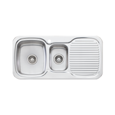 Lakeland 1 & 1/2 Bowl Topmount Oliveri Sink L/H Drainer 1 Tap Hole