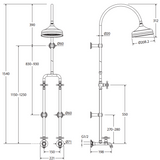Fienza Lillian Exposed Rail Shower & Bath Set - Brushed Nickel Finish