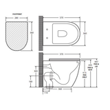 Aspire Urban II Wf Inwall Suite Round Black Button Cistern Seat & Pan
