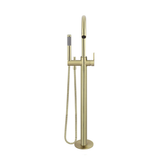 Meir Round Paddle Freestanding Bath Spout And Hand Shower - Tiger Bronze