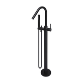 Meir Round Paddle Freestanding Bath Spout And Hand Shower - Matte Black
