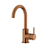 Meir Round Gooseneck Basin Mixer With Cold Start - Lustre Bronze