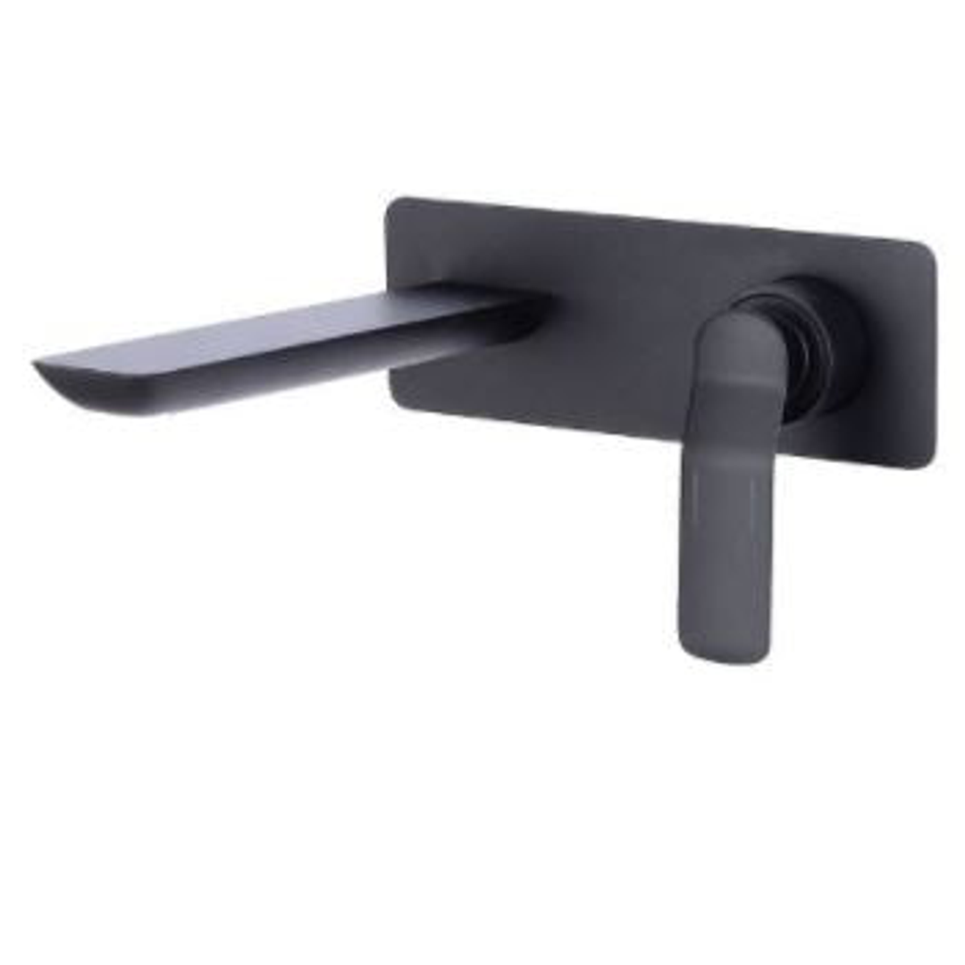 Streamline Synergii Wall Mounted Basin Mixer - Matt Black