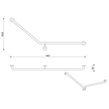 Meir Care Range 40 Degree Right Side Grab Rail - Lustre Bronze Mcr-40Rh70-Pvdbz