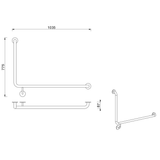 Meir Care Range 90 Degree Right Side Grab Rail 600Mm - Champagne Mcr-90Rh60-Ch