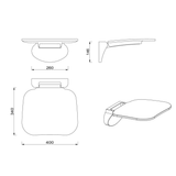 Meir Care Range Shower Seat - Champagne Mcr-Seat-Ch