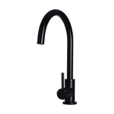 Meir Round Gooseneck Kitchen Mixer Tap - Matte Black