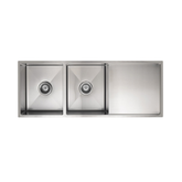Meir Kitchen Sink Double Bowl & Drainboard 1160 X 440 - Brushed Nickel
