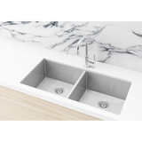 Meir Kitchen Sink Double Bowl 860 X 440 - Brushed Nickel