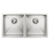Meir Kitchen Sink Double Bowl 860 X 440 - Brushed Nickel
