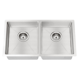 Meir Kitchen Sink Double Bowl 860 X 440 - Brushed Nickel