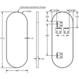 Modern Oblong Remer Mirror 460W X 1210H X 40D - Brushed Nickel