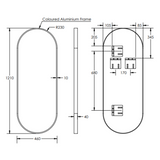 Modern Oblong Remer Mirror 460 x 1210 - Matt White