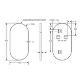 Modern Oblong Remer Mirror 460W X 910H X 40D - Brushed Nickel