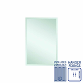 Montana Rectangle 25mm Bevel Edge Thermogroup Mirror 600x900mm - With Hangers and Demister