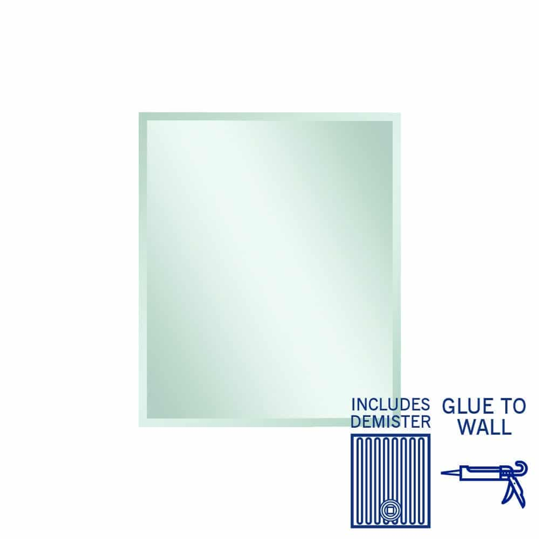 Thermogroup Montana Rectangle 25mm Bevel Edge Mirror 900x750mm - Glue to Wall and Demister