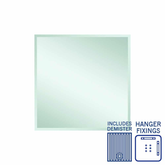 Montana Rectangle 25mm Bevel Edge Thermogroup Mirror 900x900mm - With Hangers and Demister