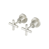 Meir Cross Handle Jumper Valve Wall Top Assemblies - Brushed Nickel