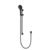 Meir Round Three Function Hand Shower On Rail Column - Matte Black