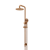 Meir Round Combination Shower Rail 200Mm Rose Three Function Hand Shower - Lustre Bronze