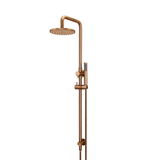 Meir Round Combination Shower Rail 200Mm Rose Single Function Hand Shower - Lustre Bronze