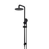 Meir Round Combination Shower Rail 200Mm Rose Three-Function Hand Shower - Matte Black Mz0704