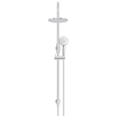 Meir 200Mm Round Overhead Shower Rail Three Function Hand Shower - Polished Chrome