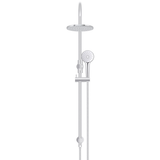 Meir 200Mm Round Overhead Shower Rail Three Function Hand Shower - Polished Chrome