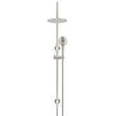 Meir 200Mm Round Overhead Shower Rail Three Function Hand Shower - Brushed Nickel